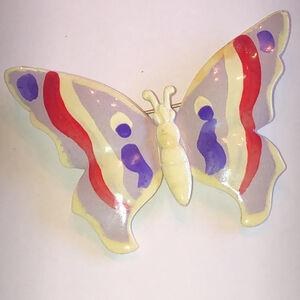 Vintage Germany Colorful Metal Butterfly Brooch
